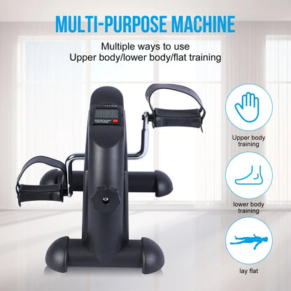 Mini Multi-Functional Stepper, Exercise Bike, under Desk Pedal Exerciser, Mini Cycle Exercise Bicycle with Digital LCD Screen for Leg Arm and Knee in Home Office