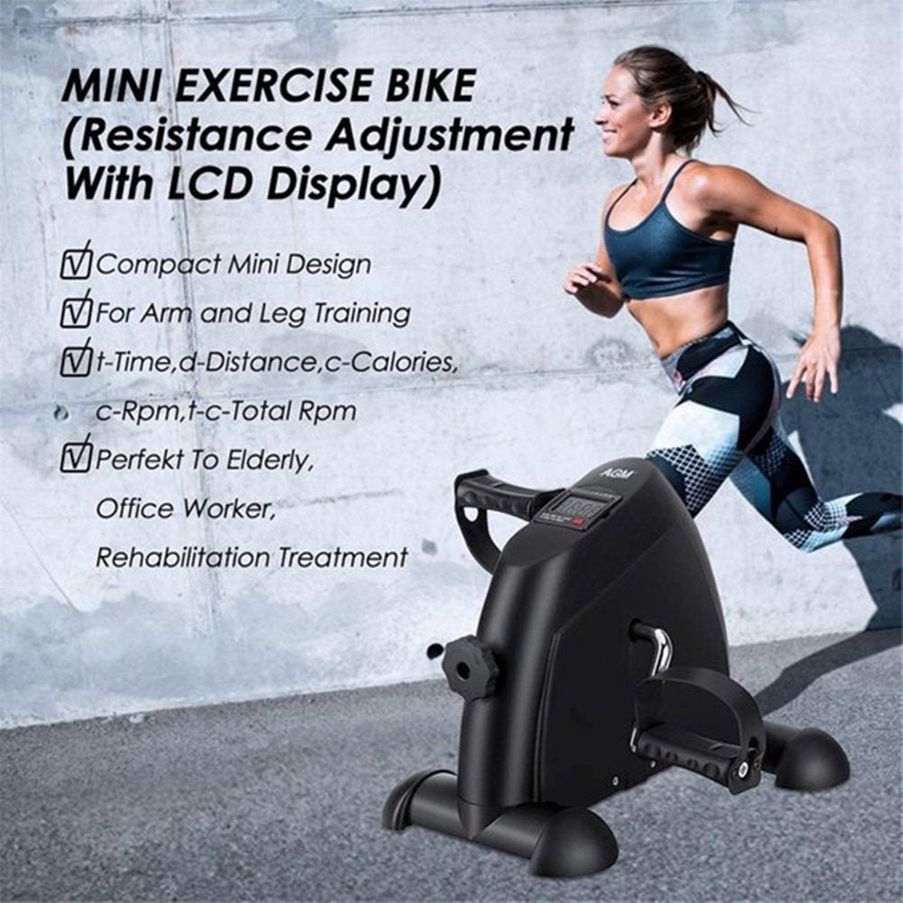 Mini Multi-Functional Stepper, Exercise Bike, under Desk Pedal Exerciser, Mini Cycle Exercise Bicycle with Digital LCD Screen for Leg Arm and Knee in Home Office